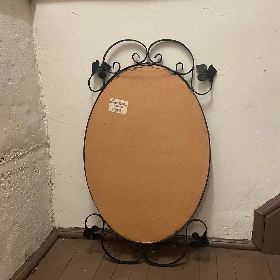 VTG Bombay Co. Oval Wrought Iron, Black Accent Wall Mirror - photo 2