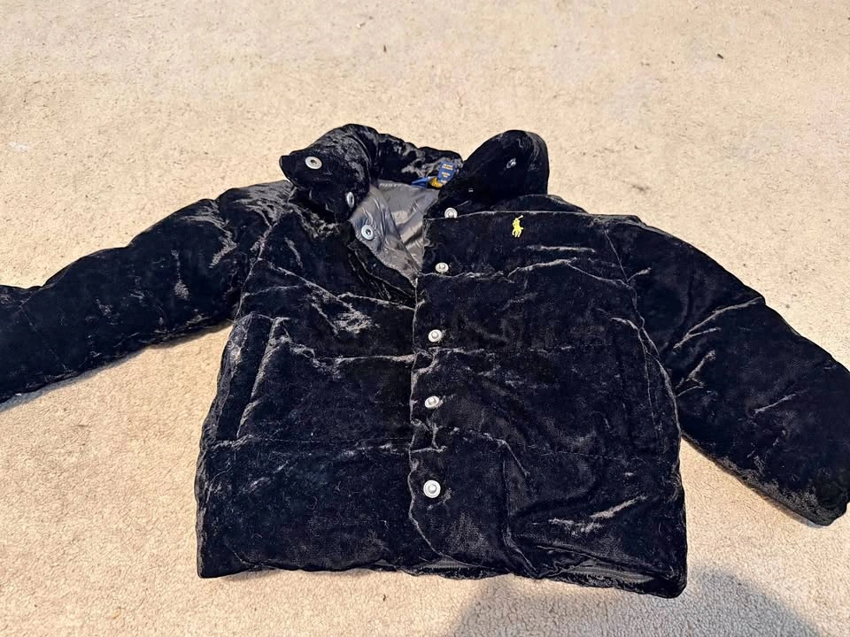 Kids Ralph Lauren down duck feather winter bomber suede jacket