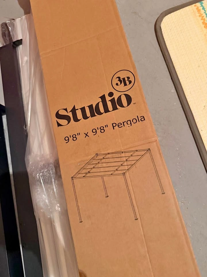 9'8" × 9'8" Pergola coconut color canopy