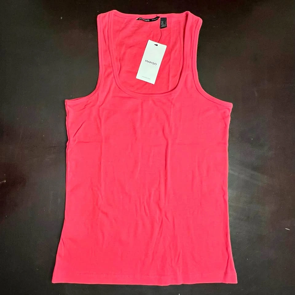 Women’s Scoop Neck Tank Top / Stretch Cotton Rich/ size L i