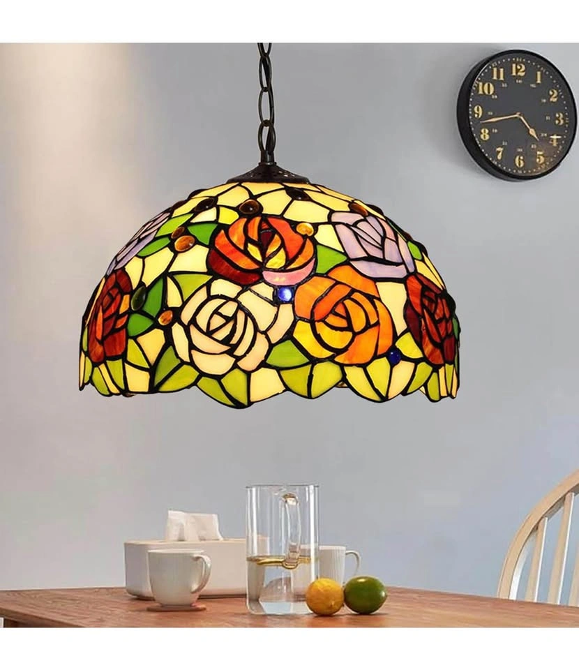 Set of 2 New Stained Glass Lampshades 12 Inch Tiffany Style - photo 5