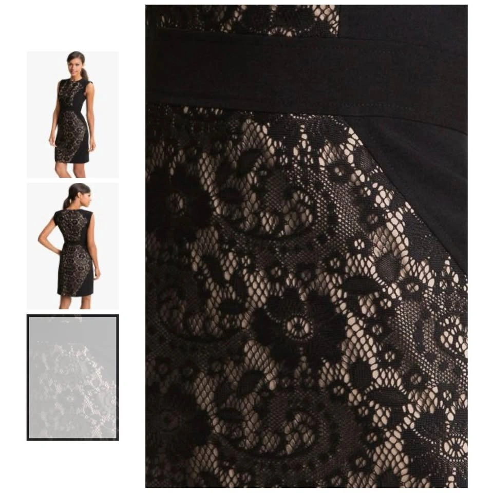 NORDSTROM Adrianna Papell Black Lace Sheath Dress - Size 6 - photo 3