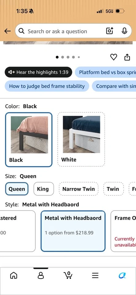 Queen Bed Frame with Headboard + Mattress Included - photo 2