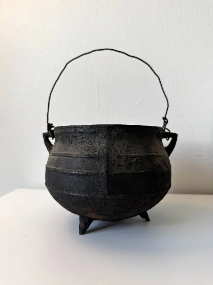 Antique 19th Century Cast Iron Kettle Cauldron