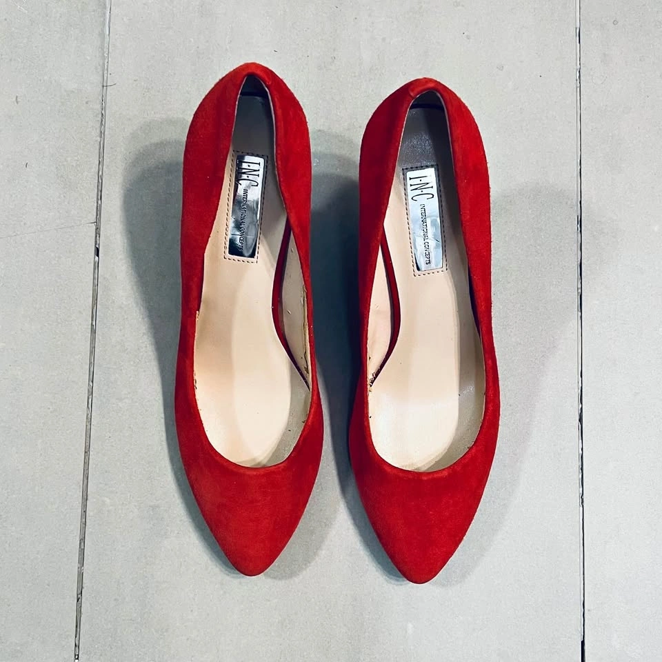 Red Suede Stiletto, I.N.C High Heels, Size 10