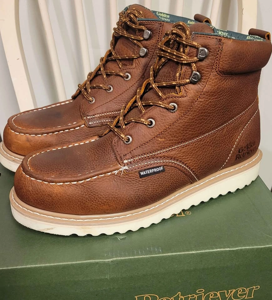 Golden Retriever Waterproof Steel Toe Work Boots Men's 12 - photo 2