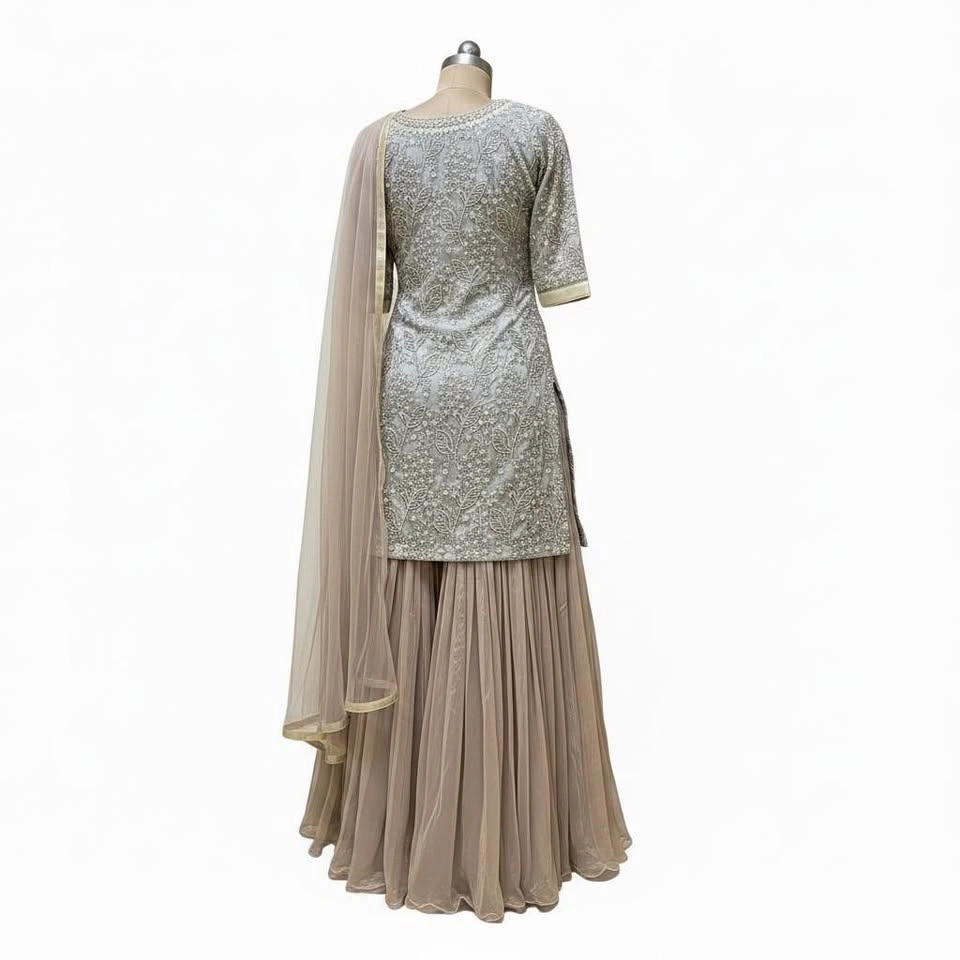 Embroidered Sharara Suit with Dupatta - photo 2