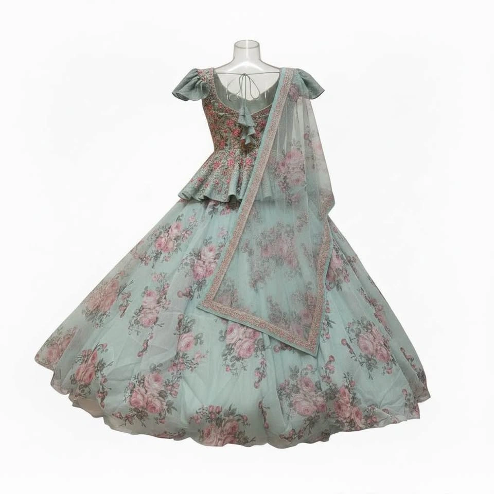 Floral Peplum Lehenga Set - photo 2