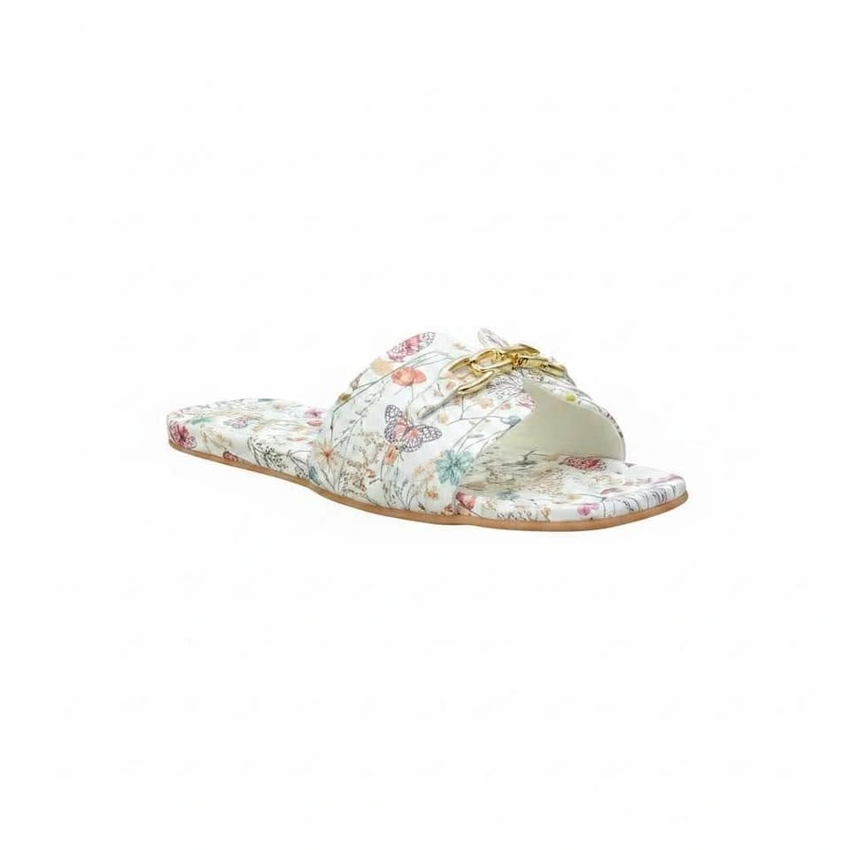 Aldo Floral Print Flat Slide Sandals