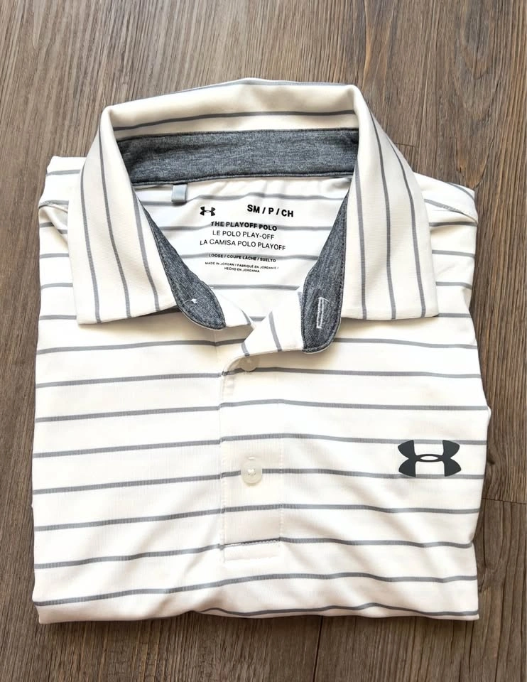 Under Armour Small Playoff Polo striped golf polo shirt - photo 4