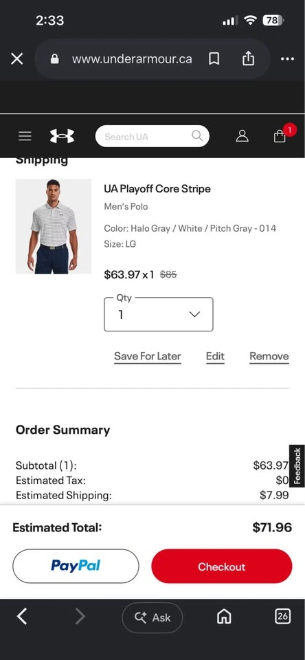 Under Armour Small Playoff Polo striped golf polo shirt - photo 5