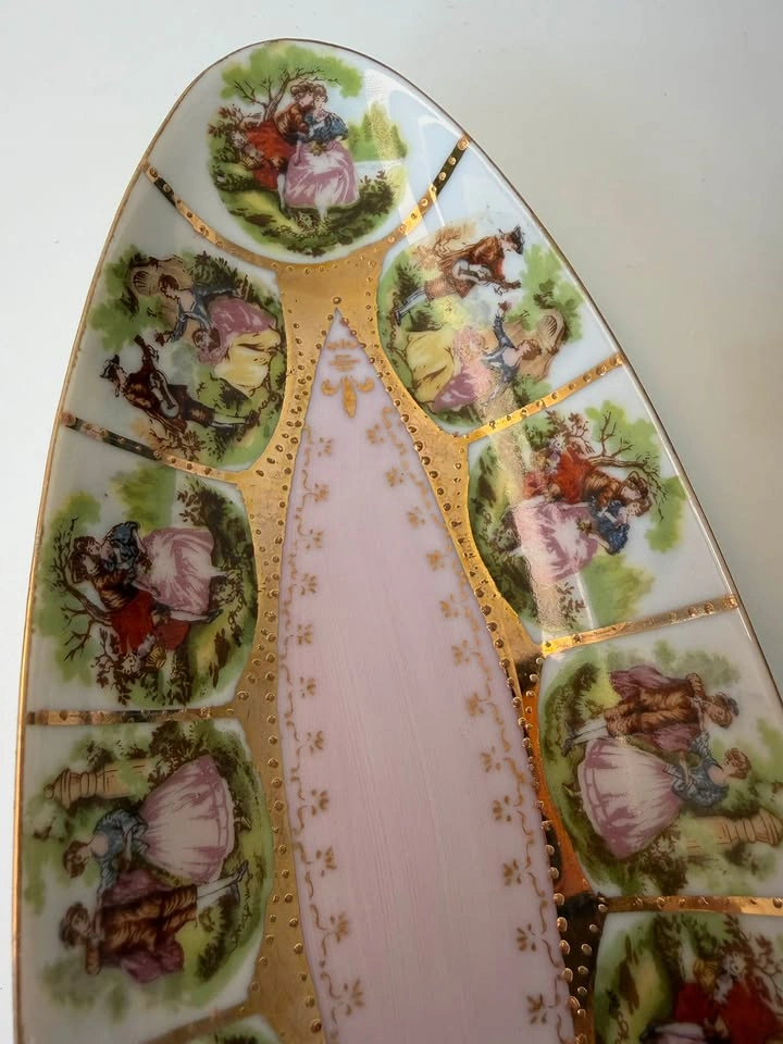 Vintage Arnart Porcelain Fragonard Courting Scene Dishes – Pair - photo 3