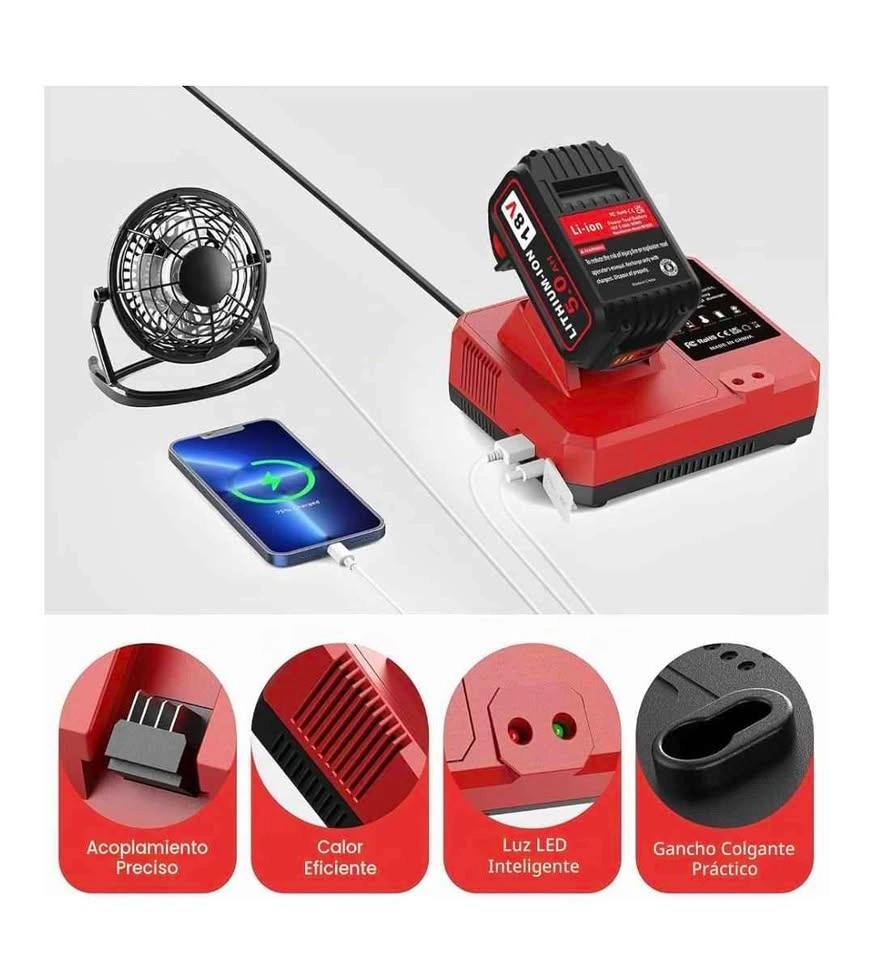 Abeden 5.0Ah Replacement for Milwaukee M18 Battery and Charger - photo 3