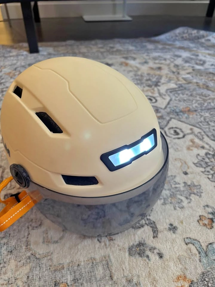 LED Bike Helmet with Front & Rear Lights – USB-C Rechargeable –