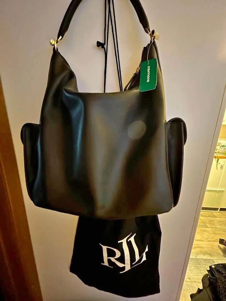 Brand New: Ralph Lauren (LRL) Leather Shoulder Bag - Black