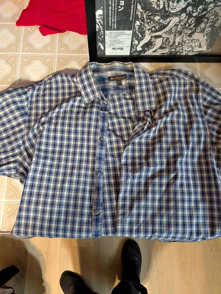Ben Sherman Men's Gingham Button-Down Shirt - Blue/White
