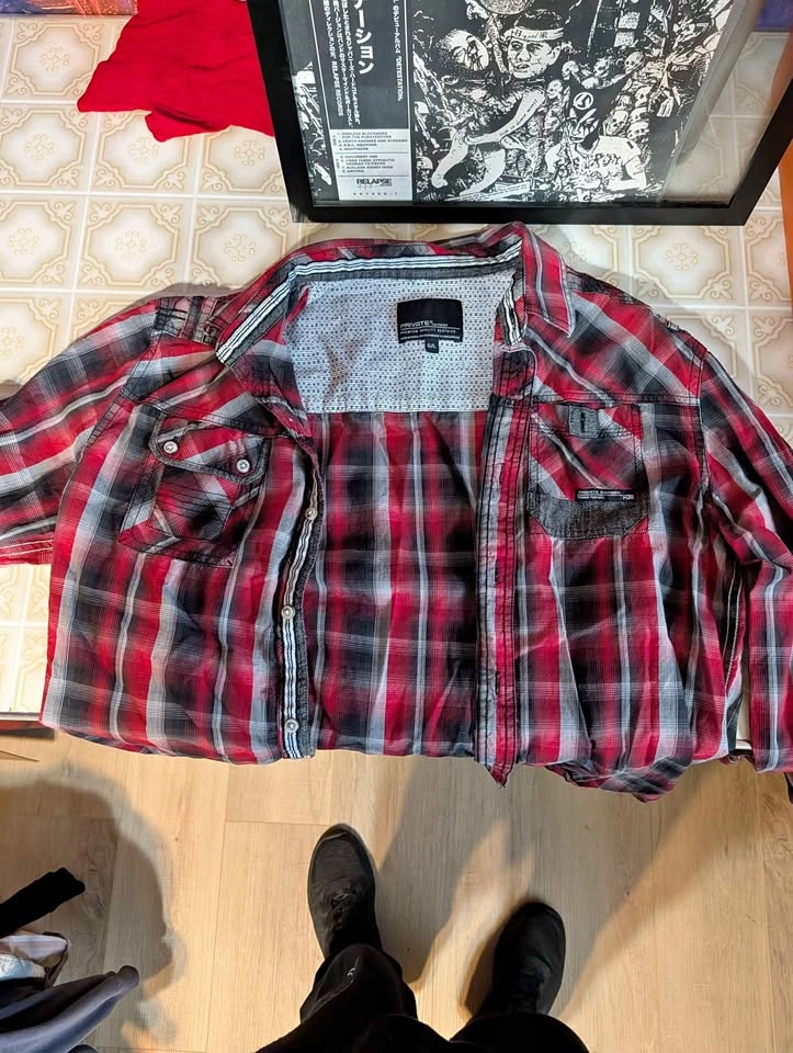 Private Member Plaid Button-Down Shirt - Size G/L