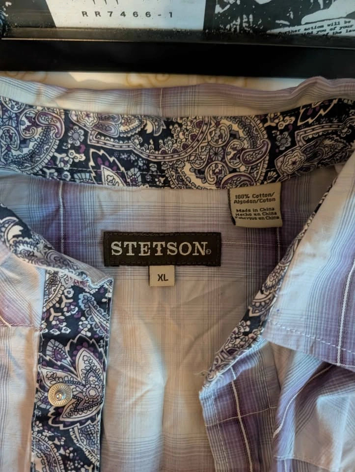 Stetson Men's "Smoke Diamonds" Plaid Pearl Snap Western Shirt - - photo 2