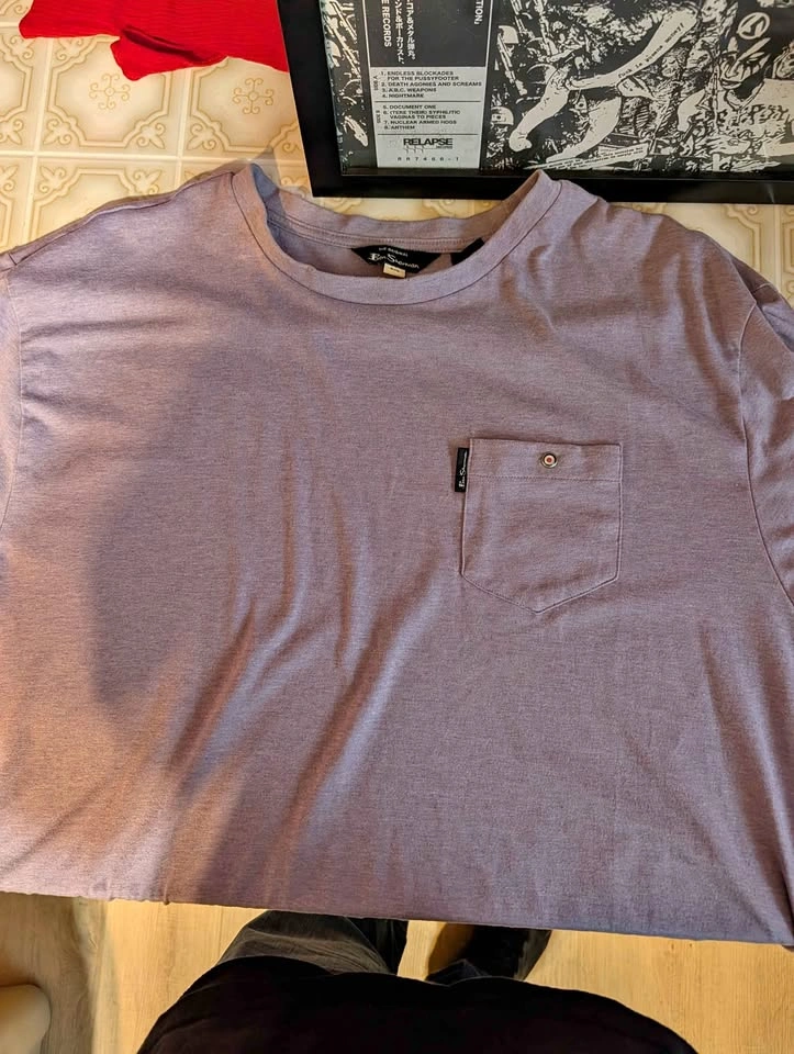 Ben Sherman Men's Lavender Marled Pocket T-Shirt