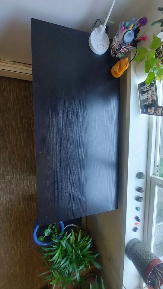 Dark Wood Grain Single Drawer Desk - photo 3