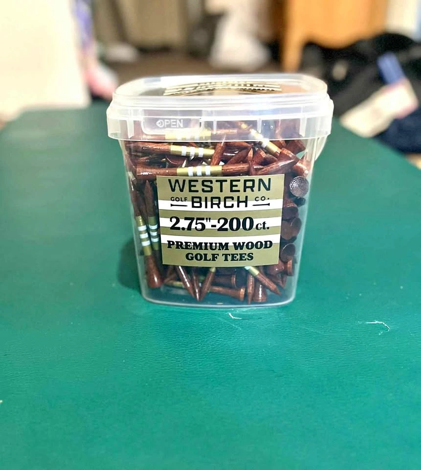 Western Birch Premium Wood Golf Tees 200 Count 2.75 Inch