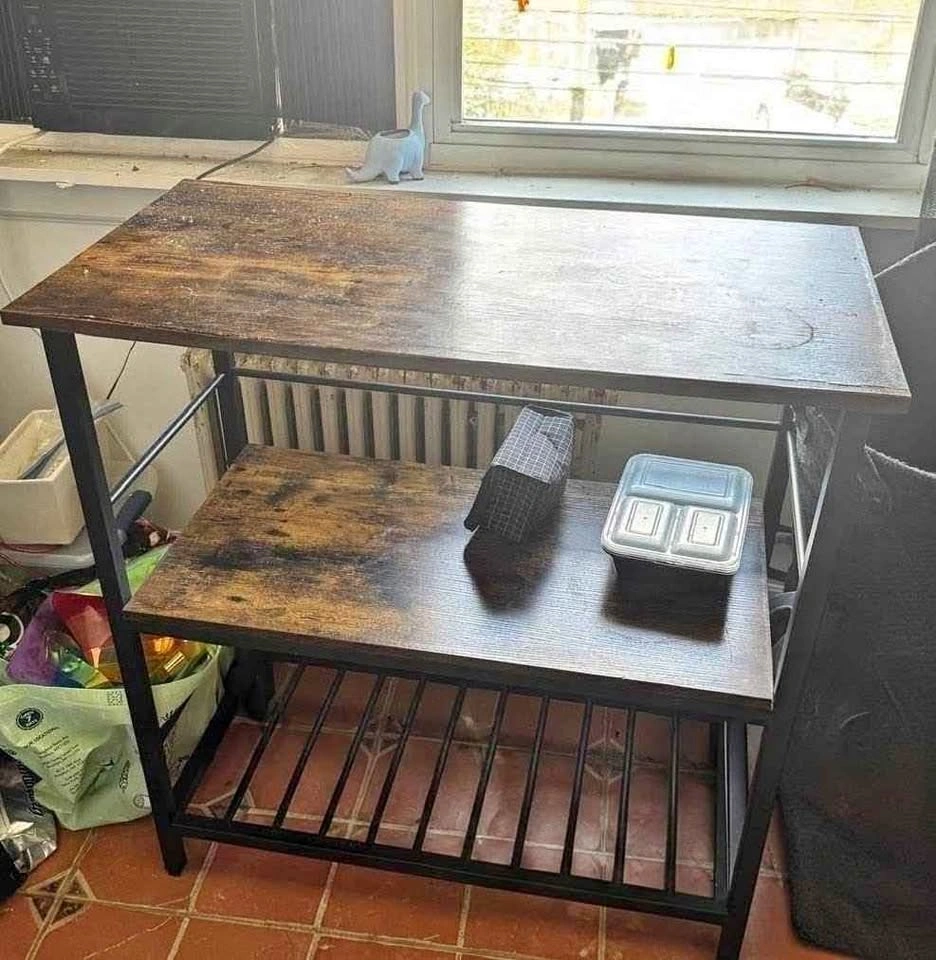 Wood and metal kitchen rack