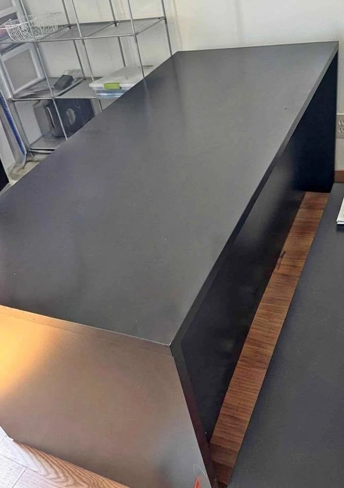 Long Black Drafting Desk