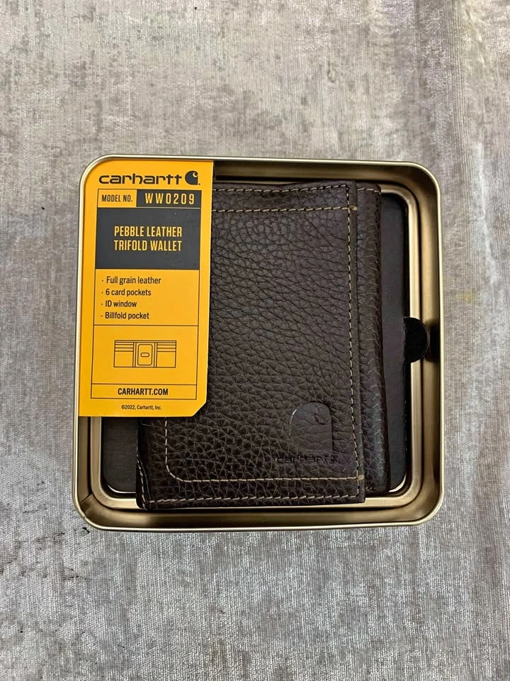 Carhartt Pebble Leather Trifold Wallet WW0209- Black Men's Walle