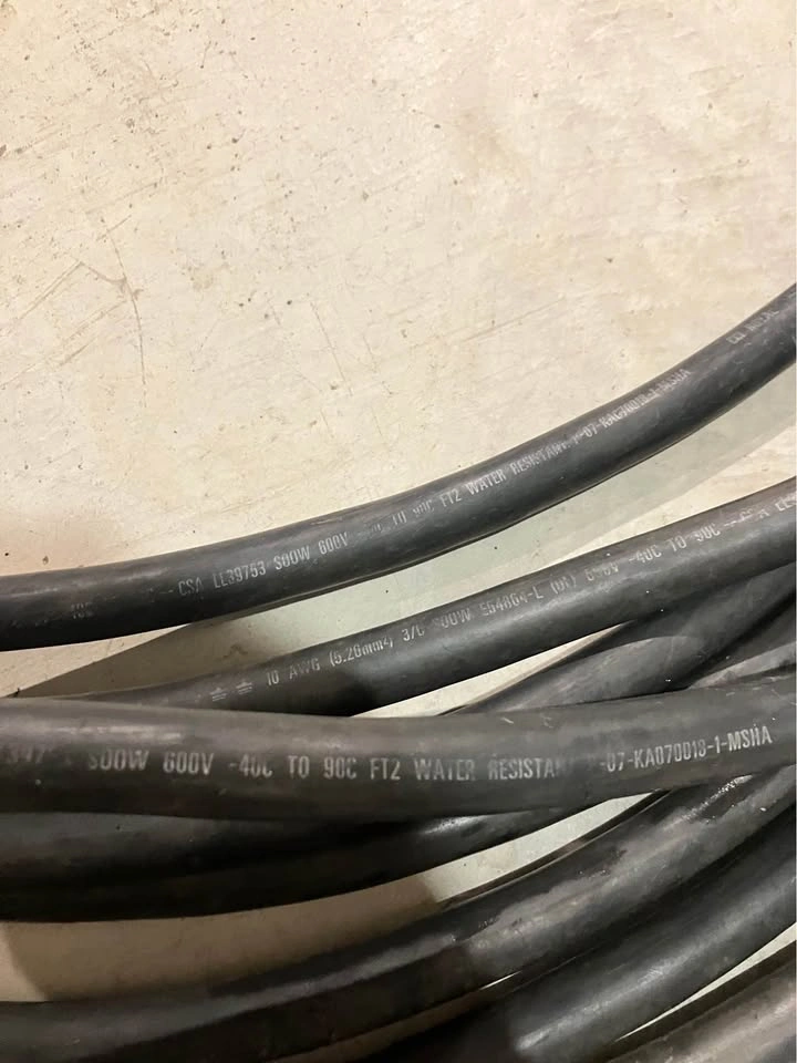 50A Welder Extension Cord – 51 ft – 10/3 SOOW Cable – NEMA 6-50R - photo 3