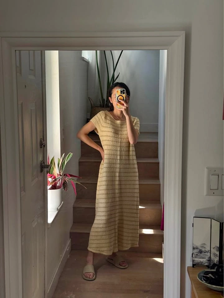 Zara Yellow Knit Midi Dress