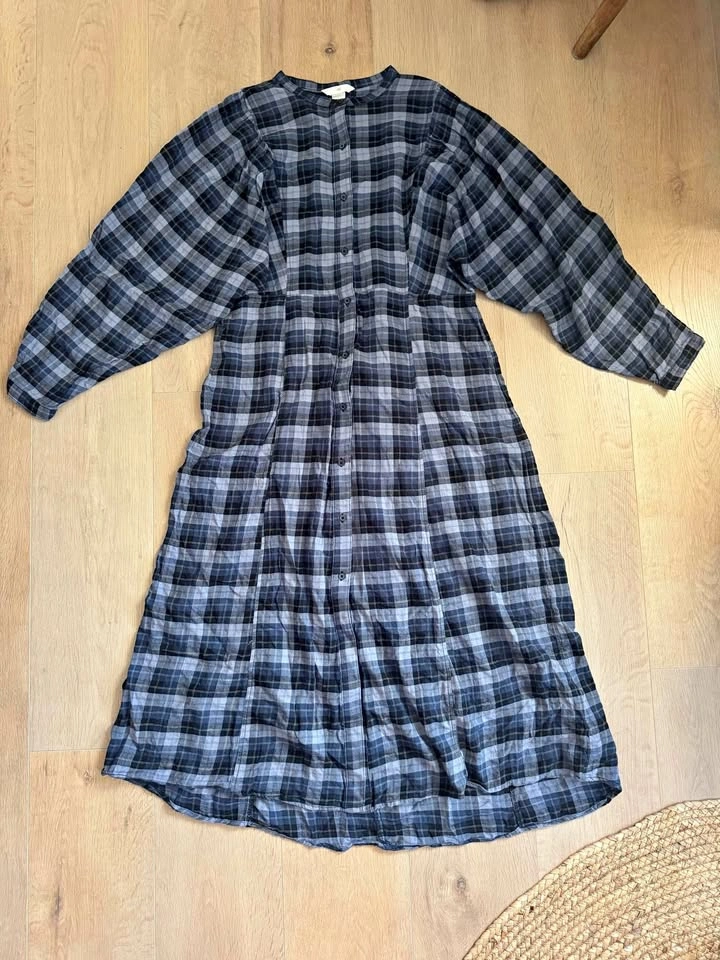 H&M Plaid Button-Down Midi Dress