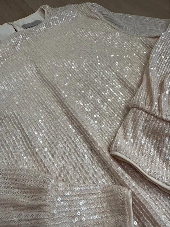 H&M Sparkly Sequin Long Sleeve Shift Dress - photo 3