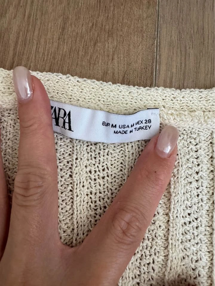 Zara Pointelle Knit Cardigan Size M - photo 2