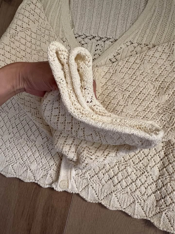 Zara Pointelle Knit Cardigan Size M - photo 4