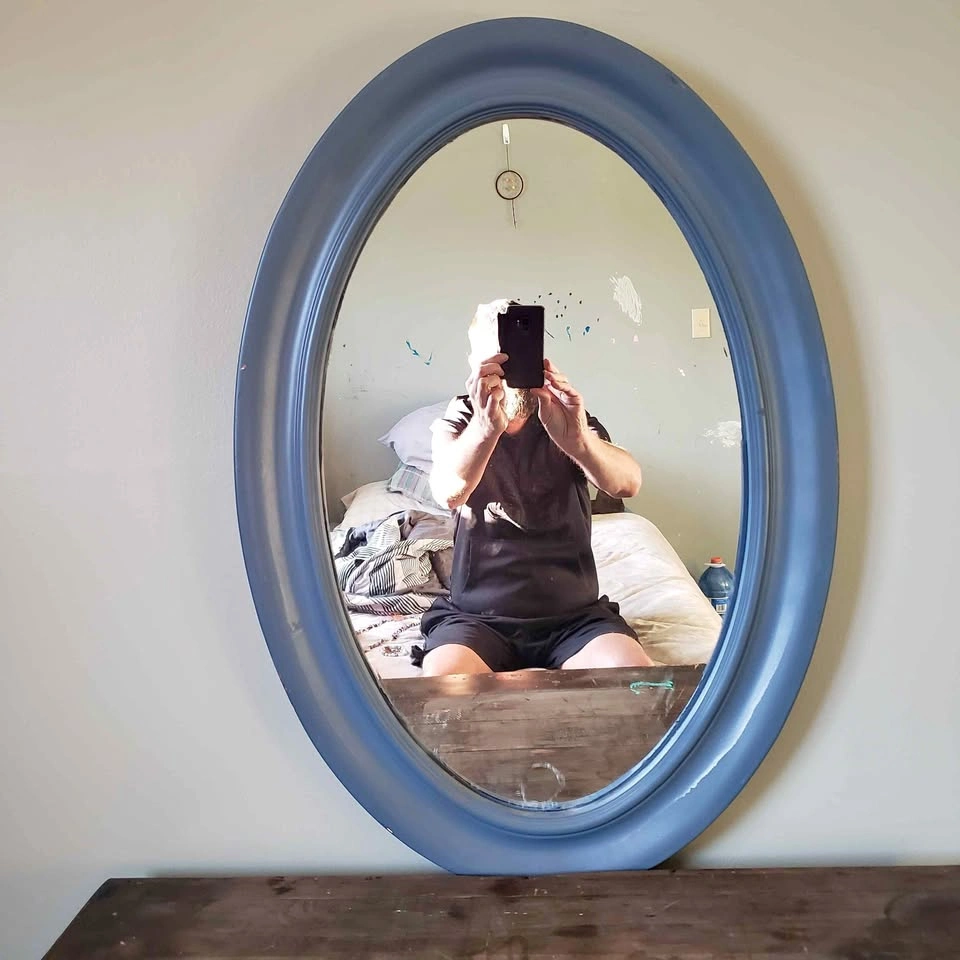 Antique Oval bedroom mirror