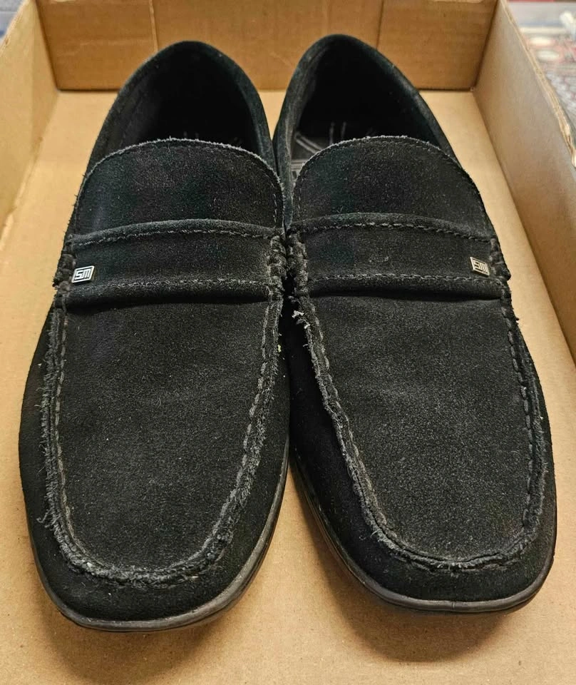 Steve Madden FEENOM Men's Black Suede Penny Loafers - Size 9 - photo 2