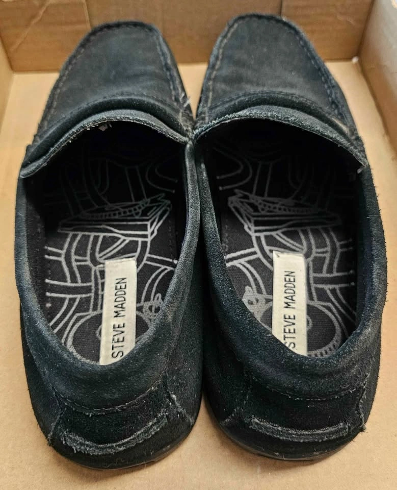 Steve Madden FEENOM Men's Black Suede Penny Loafers - Size 9 - photo 4