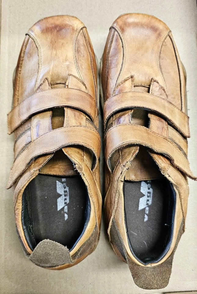Vangelo Men's Tan Brown Leather Double Strap Shoes - EU 42