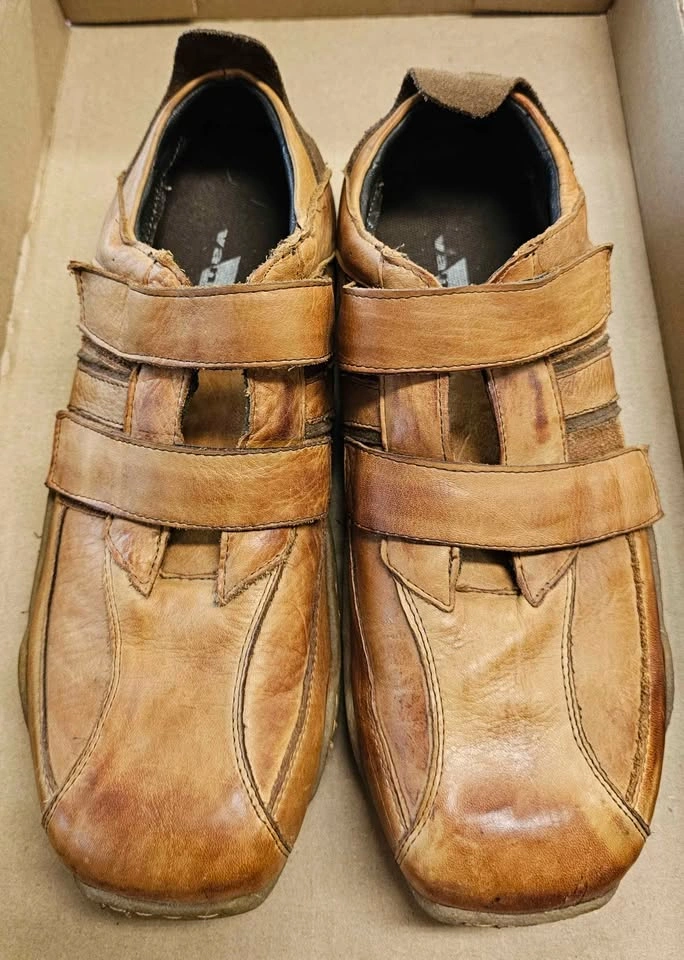 Vangelo Men's Tan Brown Leather Double Strap Shoes - EU 42 - photo 2