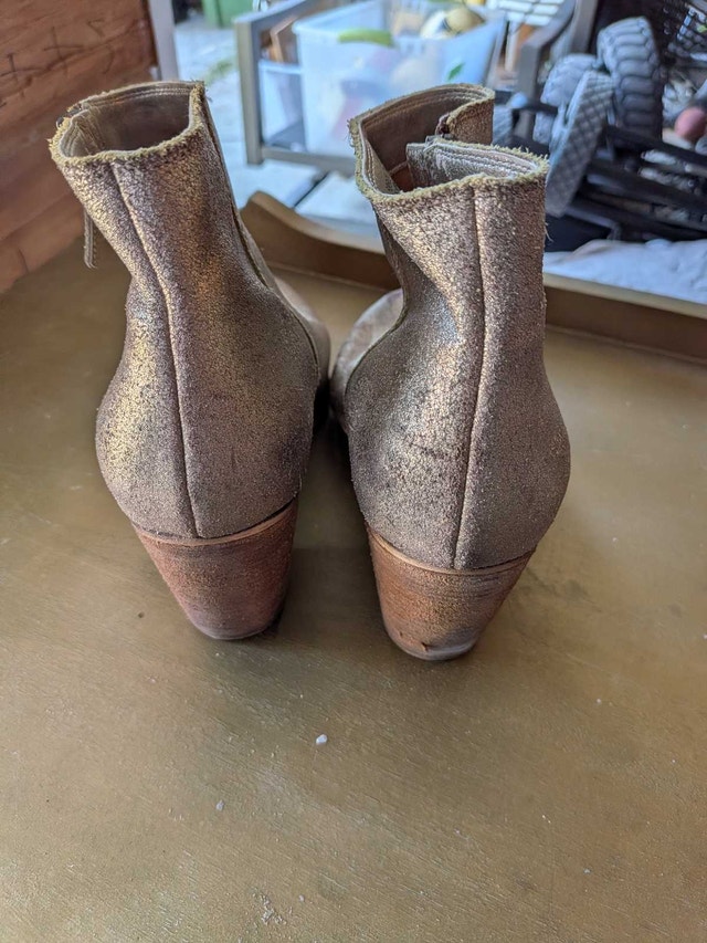 Metallic Gold/Brown Textured Women's Ankle Boots - photo 5