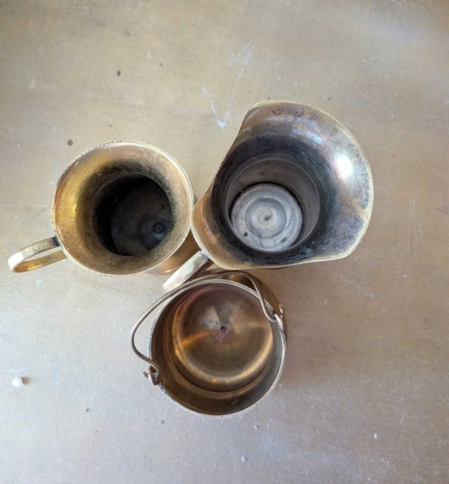 Brass Look Pitchers and Pail - photo 4
