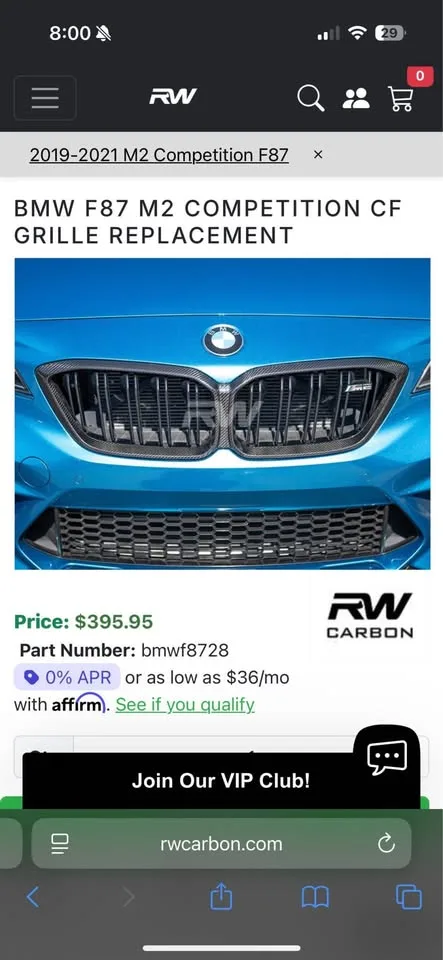 Carbon Fiber Front Grille - F87 M2 Comp image indicator(4)