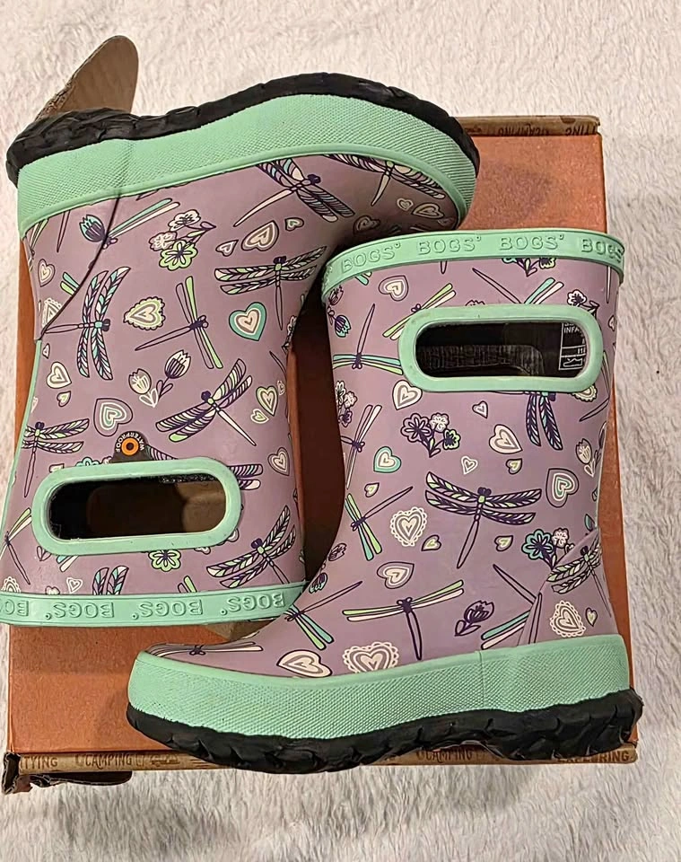 Bogs Skipper Dragonfly Kids Rain Boots-Size 8