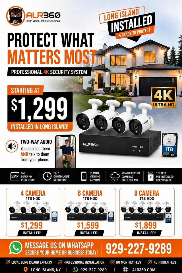 Professional 4K Security Camera Systems - Long Island