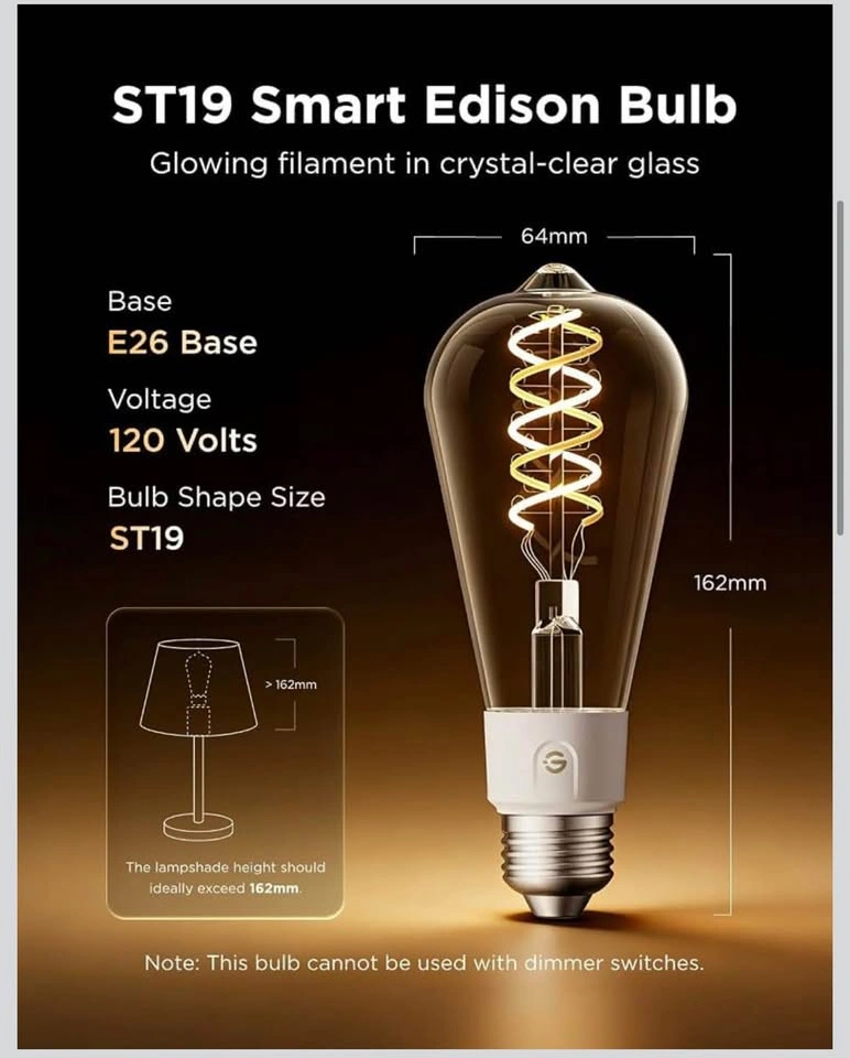 Govee Smart Edison ST19 LED Bulbs (4-Pack) - photo 3