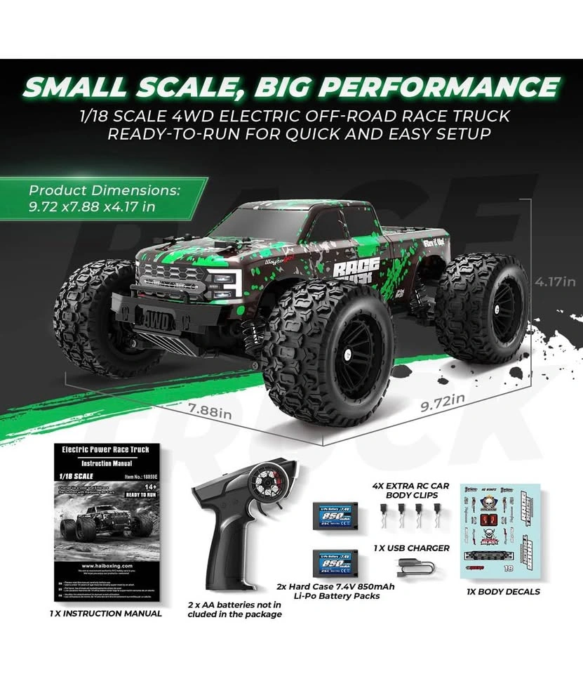 HAIBOXING BNIB 1:18 4WD RC Monster Truck 36 km/h - photo 5