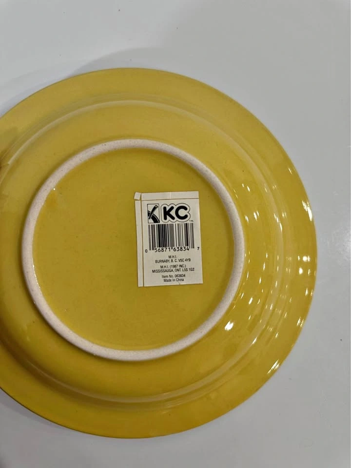 Set of 6 KC Yellow Ceramic plates