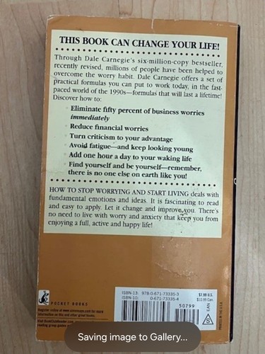 How to Stop Worrying and Start Living - Paperback - VERY GOOD - photo 2