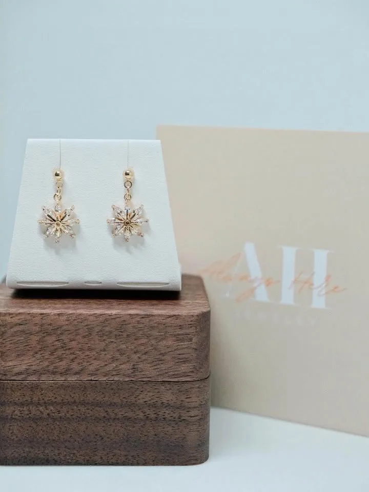 Sparkling snowflake earrings image indicator(2)