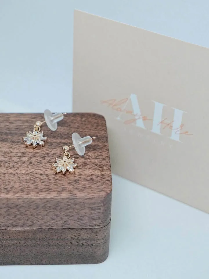 Sparkling snowflake earrings image indicator(3)